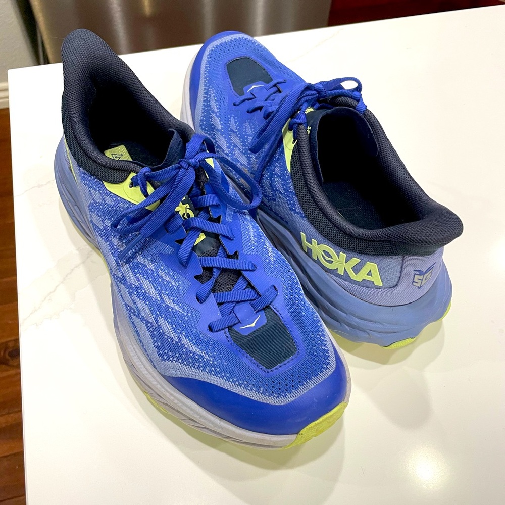 Women’s HOKA Speedgoat 5 trail running and hiking shoes. Blue -Women’s 9.5.